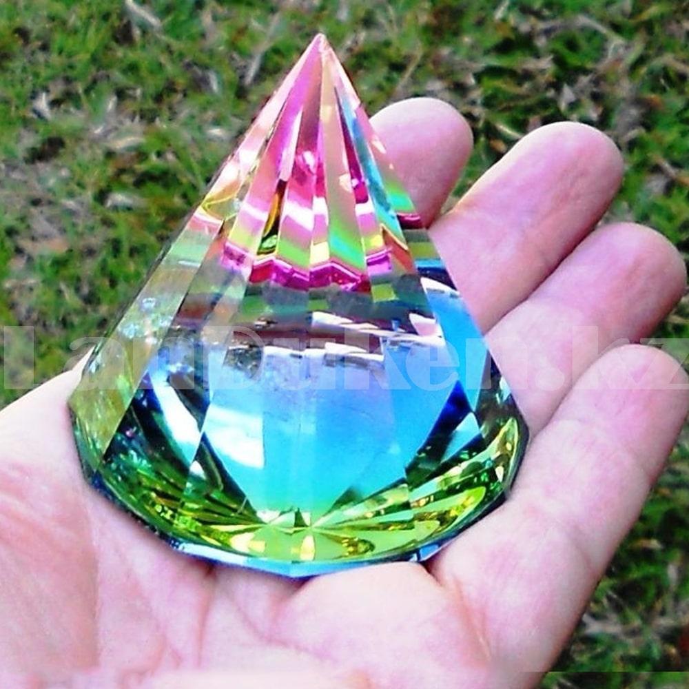 Сувенир кристалл пирамида стекло радужный 55 мм, фото 1