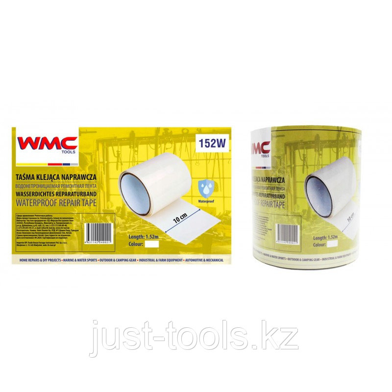 WMC tools Лента водонепроницаемая ремонтная ПВХ 10смх1.52м (белая) WMC TOOLS 152W 48249 - фото 1 - id-p99571128