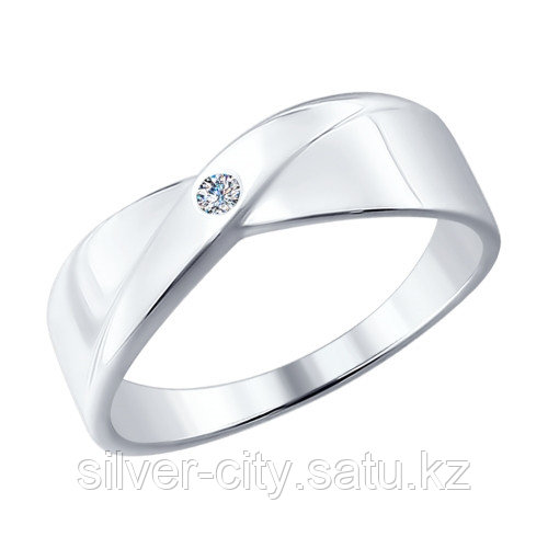 Кольцо из серебра с бриллиантом SOKOLOV 87010004