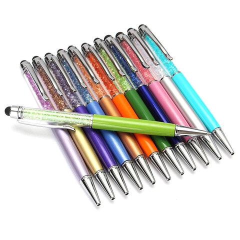 Ручка-стилус шариковая со стразами для сенсорного экрана Cristal Touchscreen  Pen (Белый)