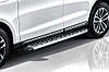 Пороги алюминиевые "Premium Silver" 1800 серебристые Hyundai Santa-Fe (2012-2018), фото 2