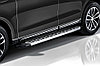 Пороги алюминиевые "Premium Silver" 2100 серебристые Lada Largus (2012-2021), фото 2