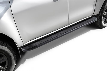 Пороги алюминиевые "Standart Black" 1800 черные Mitsubishi L-200 (2018-2022)