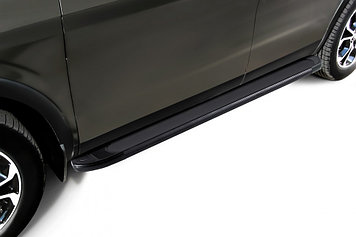 Пороги алюминиевые "Optima Black" 1700 черные Renault Duster (2020-2022)