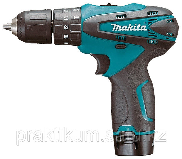 HP330 MAKITA Дрель-шуруповерт аккумуляторная ударная 10,8В/1,3 Ah х1Li, 0-400/1500об/мин, 6000-22500уд/мин,