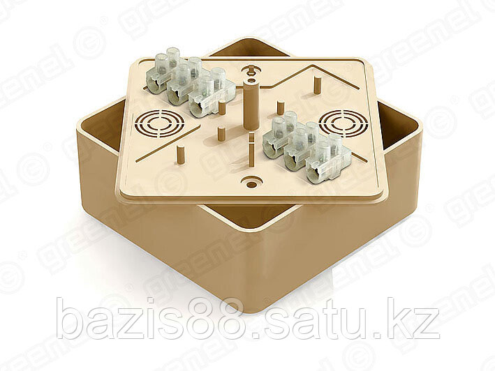 Коробка респределительная для о/п 100х100х44мм с клеммной колодкой ЗВИ-10 (2,5-6мм2) 6 клемм, IP40, цвет - фото 1 - id-p99596270