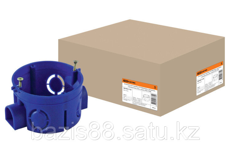 Коробка установочная 68х42 стыковочные узлы, синяя с саморезами | SQ1402-1118 | TDM - фото 1 - id-p99596445