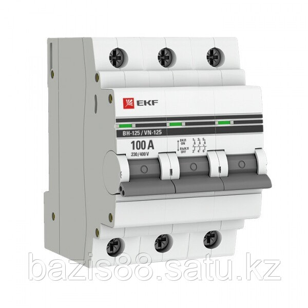 Выключатель нагрузки модульный ВН-125, 3P 100А EKF PROxima | SL125-3-100-pro | EKF - фото 1 - id-p99597672