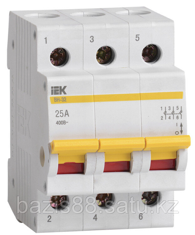 Выключатель нагрузки модульный (мини-рубильник) ВН-32 3Р 25А | MNV10-3-025 | IEK - фото 1 - id-p99597736
