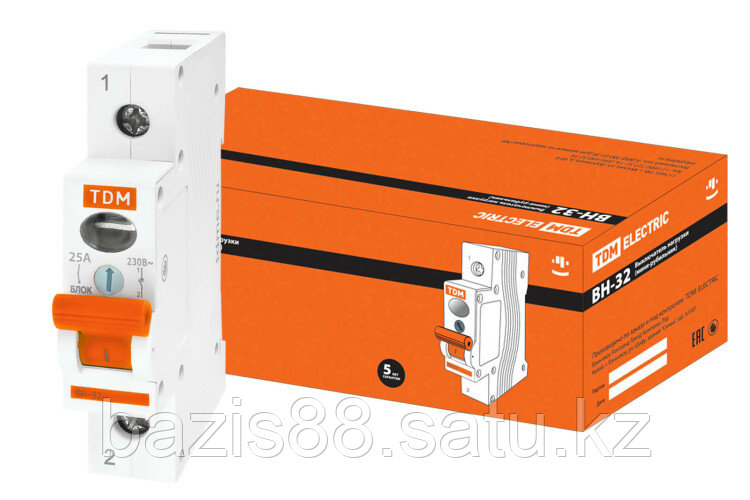 Выключатель нагрузки модульный (мини-рубильник) ВН-32 1P 25A | SQ0211-0003 | TDM - фото 1 - id-p99598030