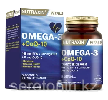 Omega-3 Coenzyme Q10 Nutraxin, 60 капсул