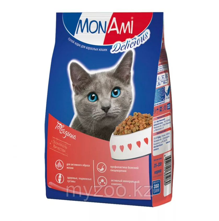 MonAmi сухой корм для кошек (говядина) 400гр