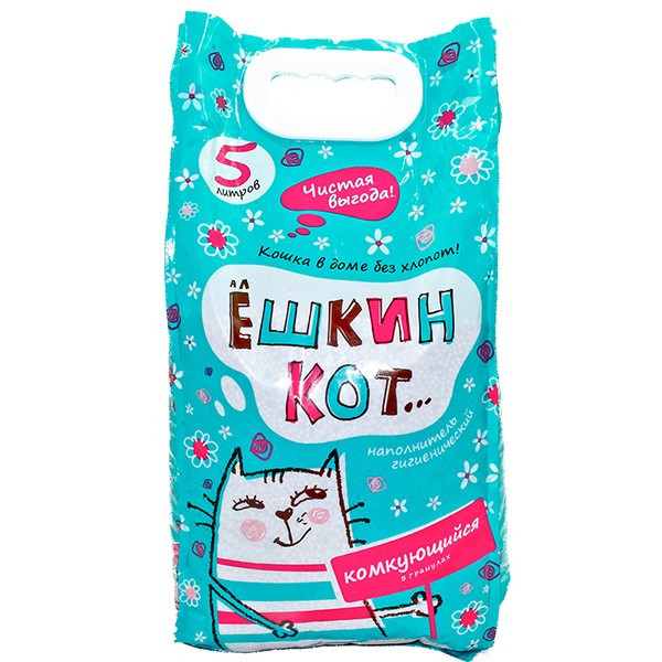 Ёшкин кот Наполнитель комкующийся, в гранулах, 5л