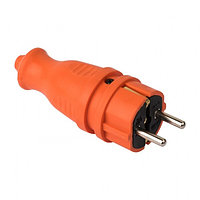 Вилка оранжевая каучуковая прямая 230В 2P+PE 16A IP44 EKF PRO | RPS-011-16-230-44-ro | EKF