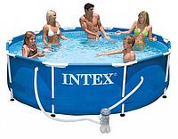 Каркасный бассейн Intex 28202 METAL FRAME 305х76см + фильтр-насос 1250 л.ч, картриджный фильтр