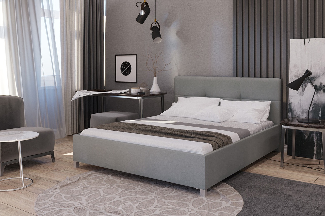 Кровать с подъёмным механизмом Агата 160х200 см, светло-серый - фото 2 - id-p99635541