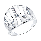 Кольцо из серебра с фианитами SOKOLOV покрыто  родием 94013194 размеры - 16,5 17 17,5 18 18,5 19 20, фото 6