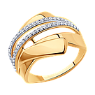 Кольцо из золочёного серебра с фианитами SOKOLOV 93-110-00428-1 позолота, фото 7