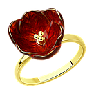 Кольцо из золочёного серебра с эмалью SOKOLOV позолота 93010871 размеры - 16,5 17,5, фото 7