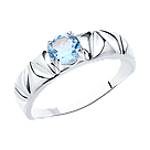 Кольцо из серебра с топазом SOKOLOV покрыто  родием 94-310-00793-1 размеры - 16,5 18 18,5, фото 5