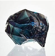 Стеклянный дымчато-синий камень для габионов. 1 кг