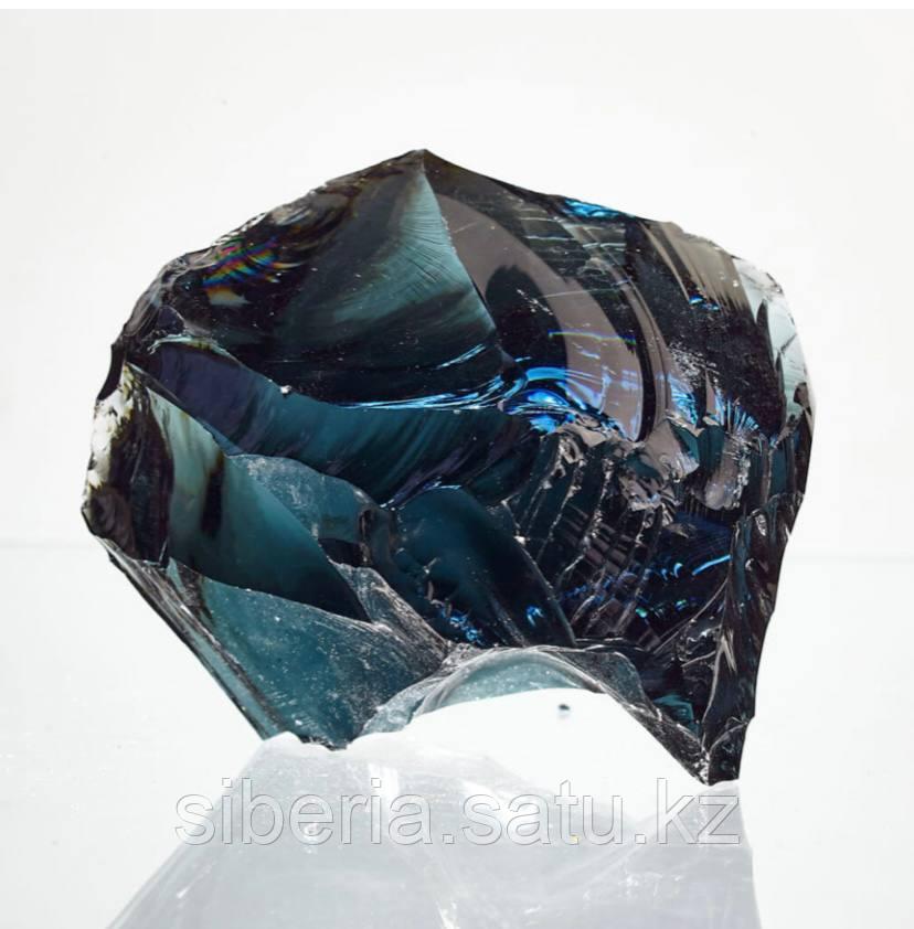 Стеклянный дымчато-синий камень для габионов. 1 кг - фото 1 - id-p99637683
