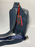 Мужской кожаный сумка-слинг "EMINSA". Высота 20 см, ширина 14 см, глубина 5 см., фото 5