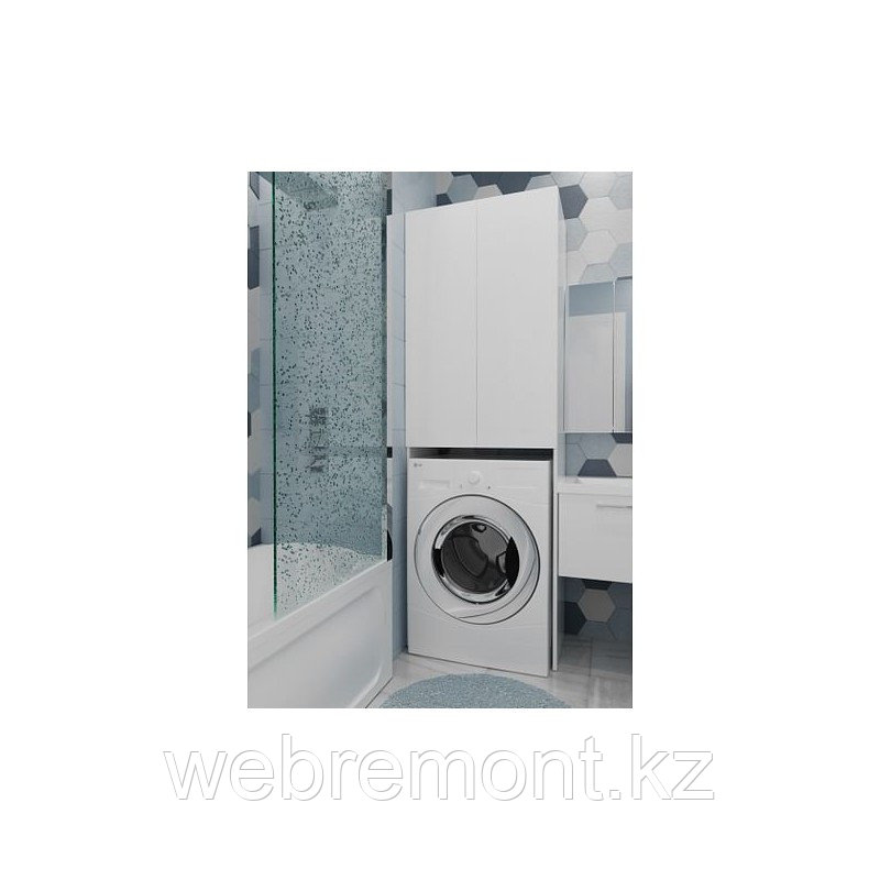 Шкаф NARNI 67Н 2д Белый над стиральной машиной. РФ - фото 1 - id-p99665201