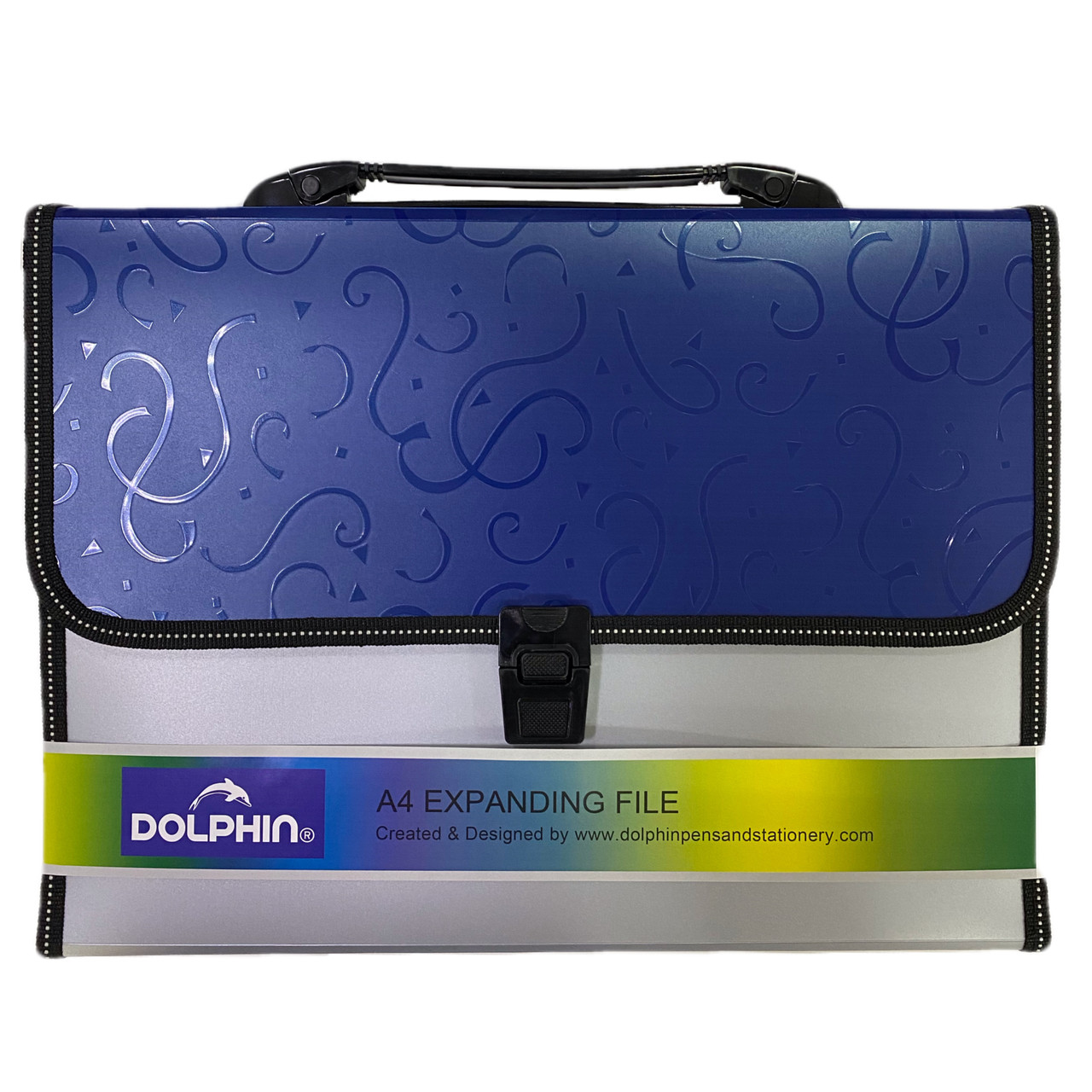 Папка-портфель Dolphin формата А4+ с ручкой, на замке,12 отделений
