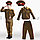 Костюм военный детский с фуражкой пагонами красными лампасами коричневый хаки, фото 4