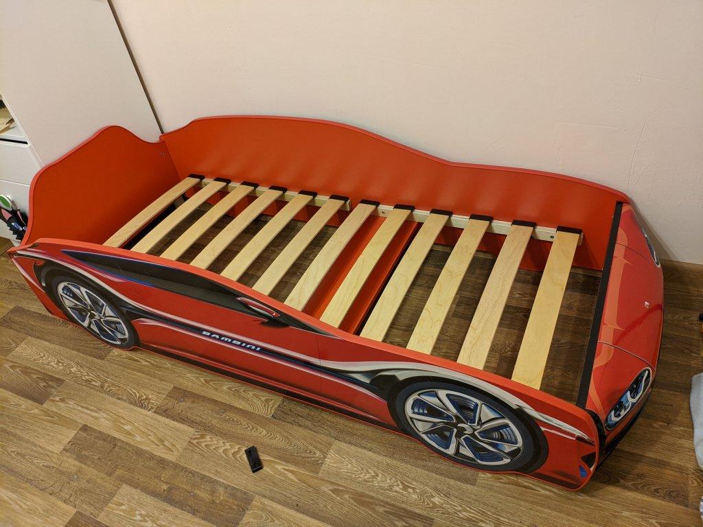 Детская кровать-машина Bambini 70х160 см красный - фото 4 - id-p99635928