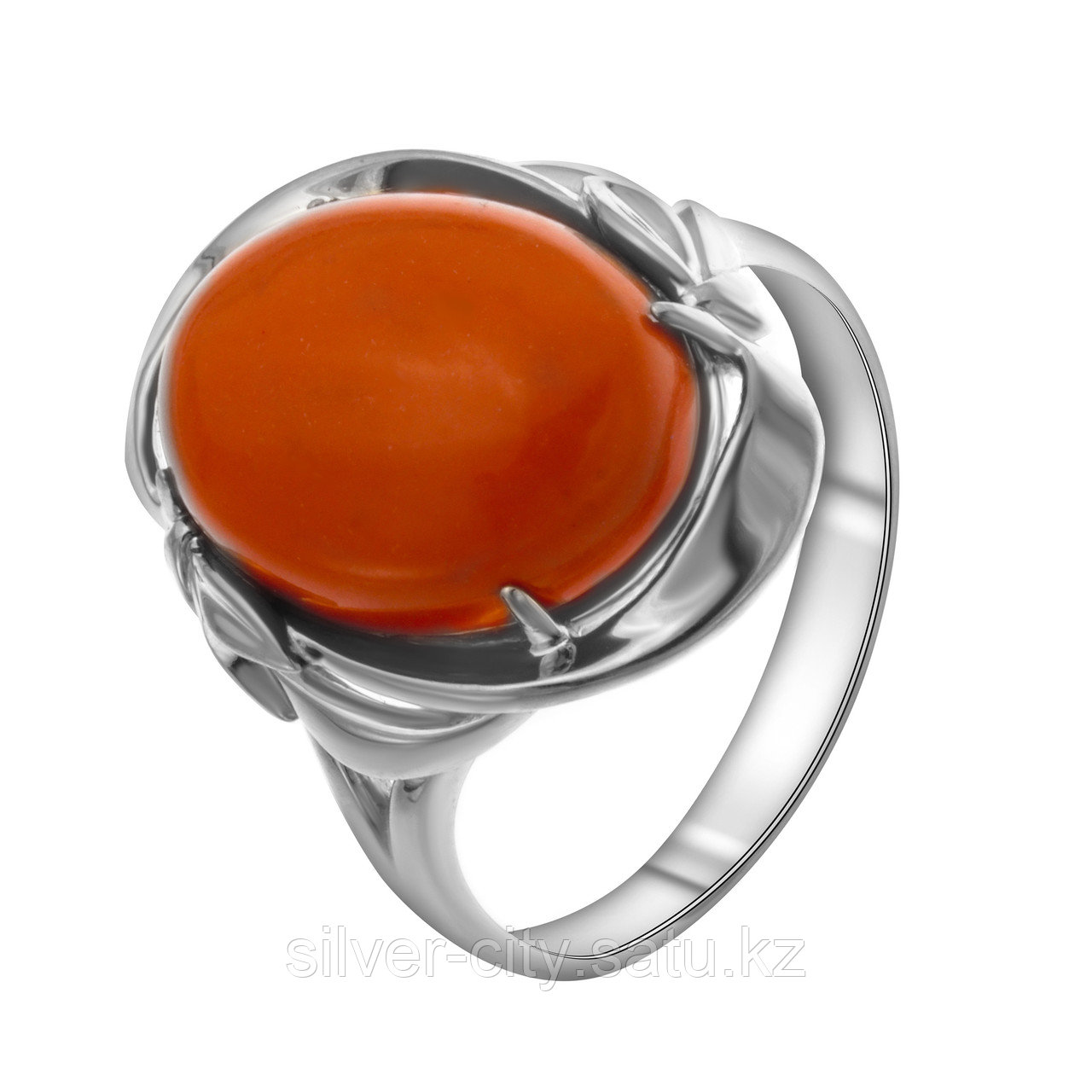 Серебряное кольцо с кораллом и хризопразом Елана 211569