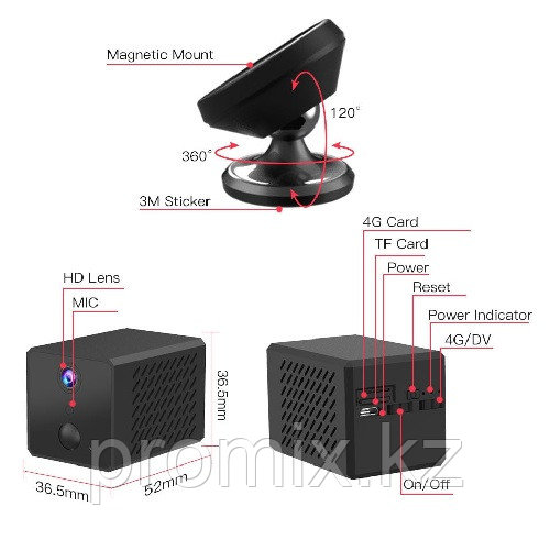 Мини-камера видеонаблюдения Vstarcam CB72, 1080P, 2 МП, 2600 мАч - фото 3 - id-p99682798