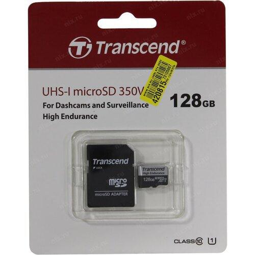 Карта памяти MicroSD 128GB Class 10 U1 Transcend TS128GUSD350V - фото 1 - id-p99693039