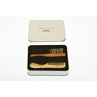 Prohair, Подарочный набор для ухода за усами в металлической коробке, щеточка и расческа для усов.