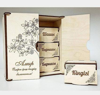 Деревянная Коробочка для вещей малыша "Мамины сокровища" на заказ