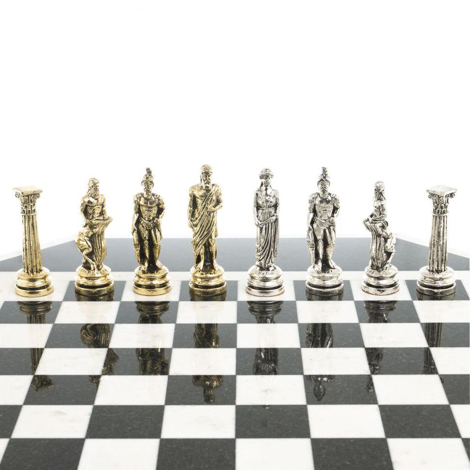 Шахматный стол "Дискобол" мрамор, змеевик на металлической подставке 123753 - фото 7 - id-p99722034