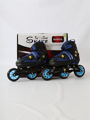 Скоростные роликовые коньки In Line Skate LINX (S-черно-синие), фото 2