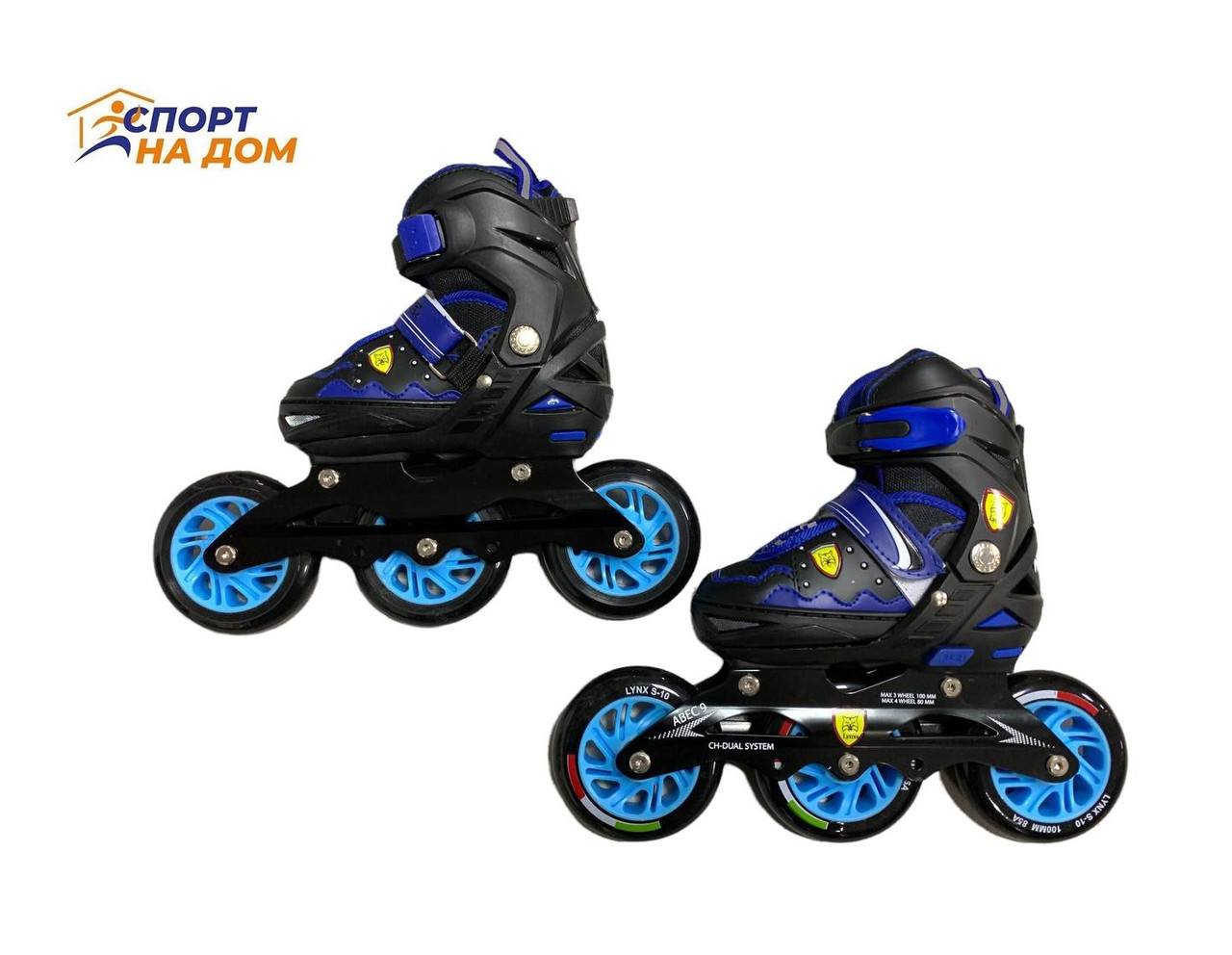 Скоростные роликовые коньки In Line Skate LINX (S-черно-синие) - фото 1 - id-p99732566