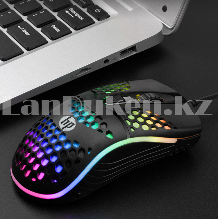 Проводная оптическая USB игровая компьютерная мышь светящаяся HP S600 - фото 8 - id-p33949816