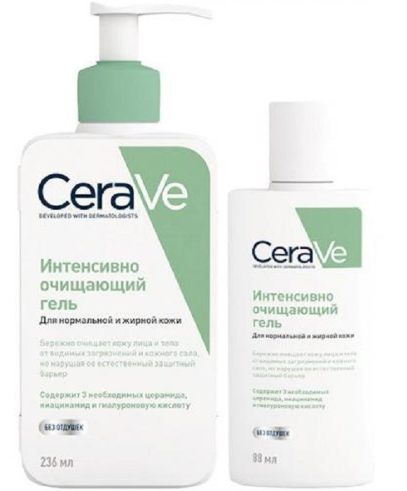 CeraVe увлажняющая очищающая гель для норм. и жирной кожи 236мл - фото 1 - id-p98553933