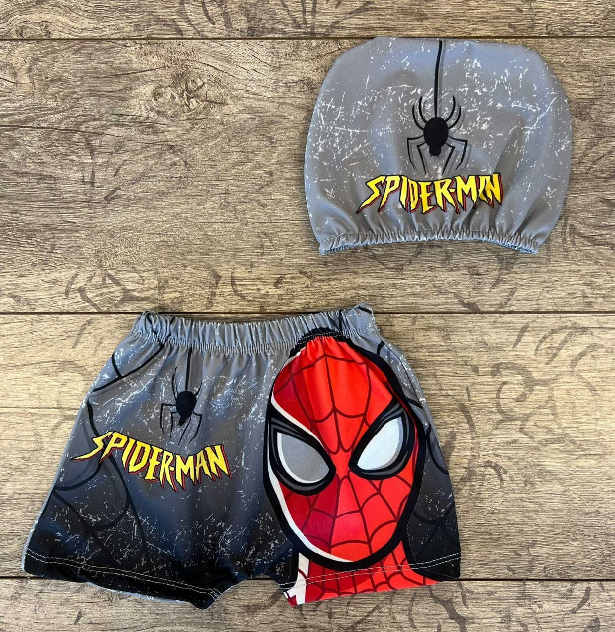 Плавки с шапочкой в комплекте "Человек - паук"
