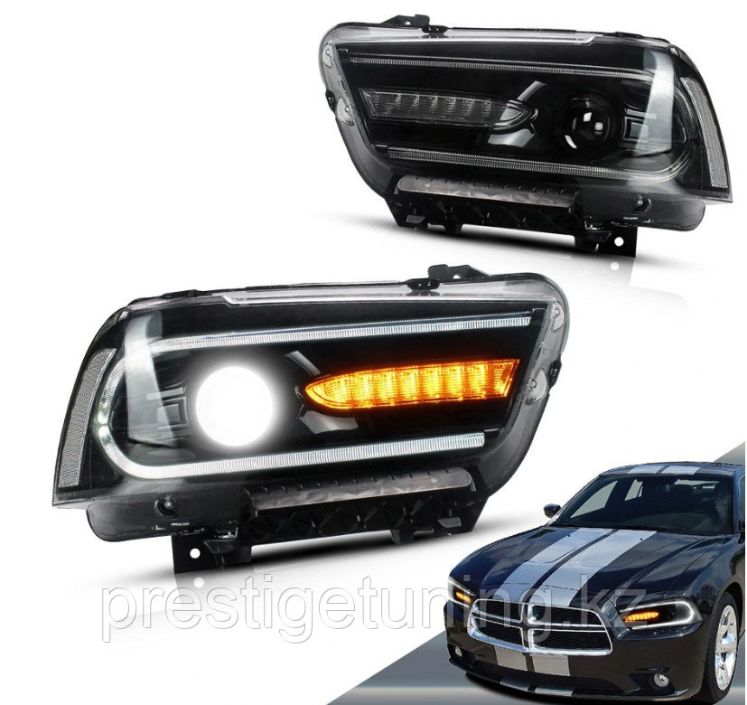 Передние фары на Dodge Charger VI 2010-14 тюнинг VLAND