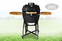 Керамический гриль-барбекю Start Grill с окошком 22 дюйма (чёрный) (57см) с чехлом