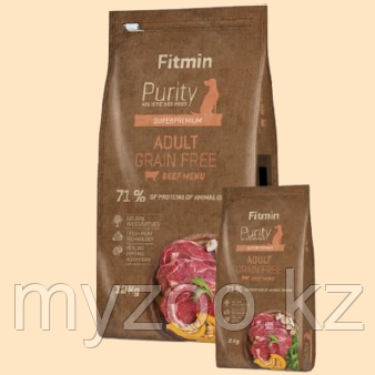 Корм Fitmin dog Purity GF Adult Beef для средних и крупных пород собак 12кг