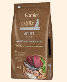 Корм Fitmin dog Purity Rice Adult Fish& Venison для собак всех пород 12кг