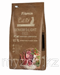 Корм Fitmin dog Purity Rice Senior&Light Venison& Lamb для сoбaк с избытoчным вeсoм и пoжилых 12кг