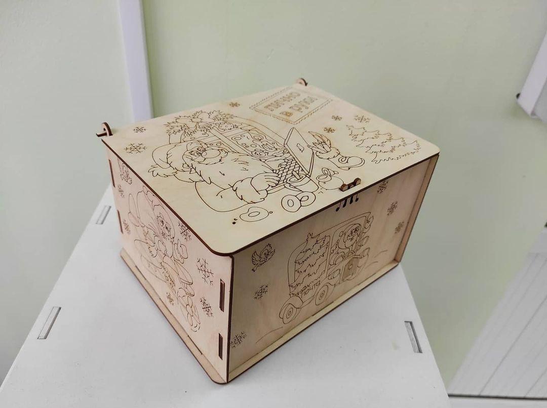 Деревянная коробка / шкатулка от деда Мороза - фото 4 - id-p99804267