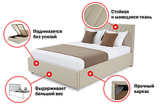 Кровать с подъёмным механизмом Victori, молочный 160х200 см, фото 3