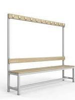 Скамья для раздевалки с вешалкой односторонняя 2,5м